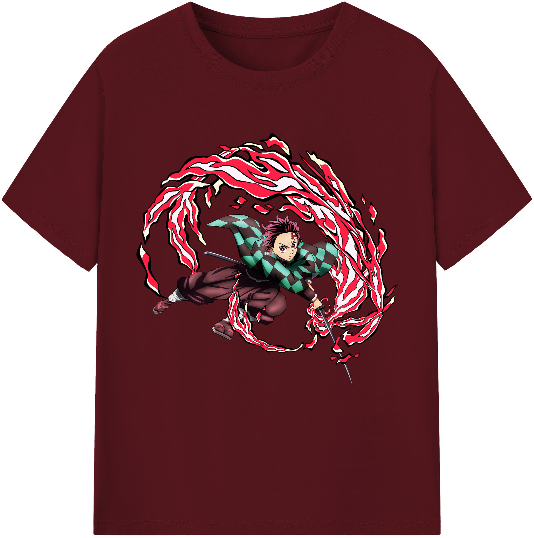 （画像用） 鬼滅の刃 竈門 炭治郎／かまど たんじろう Kamado Tanjirou 綿100％半袖Tシャツ（フロントプリント）